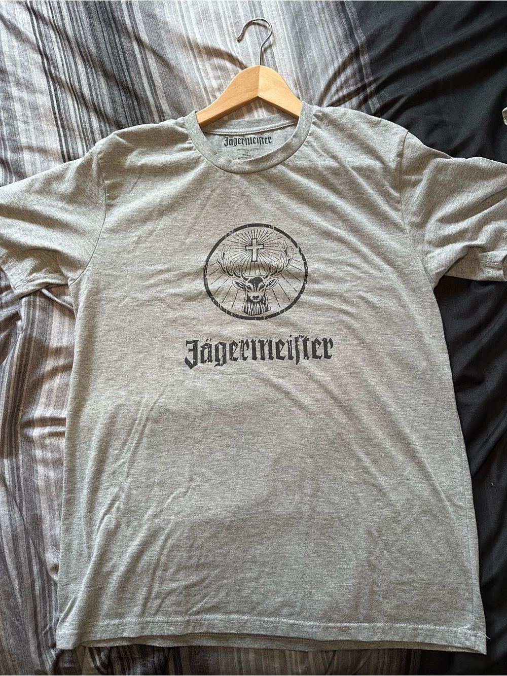 Jagermeister Men's Grey Logo Crew Neck T-Shirt Men’s Size Large
